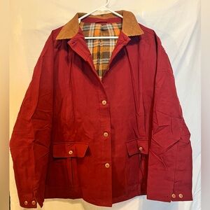 Barn Jacket Brivk Rec Women's L. Corduroy Collar/Cuffs. Flannel lining. New